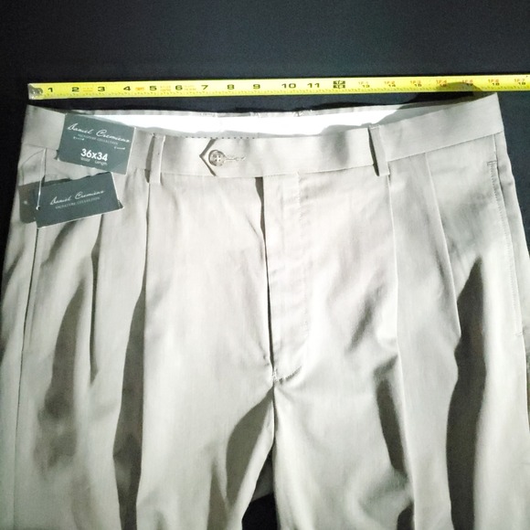 Daniel Cremieux Pleated Dress Pants Mens 36x34 Khaki Signature New NWT Classic - Picture 6 of 12